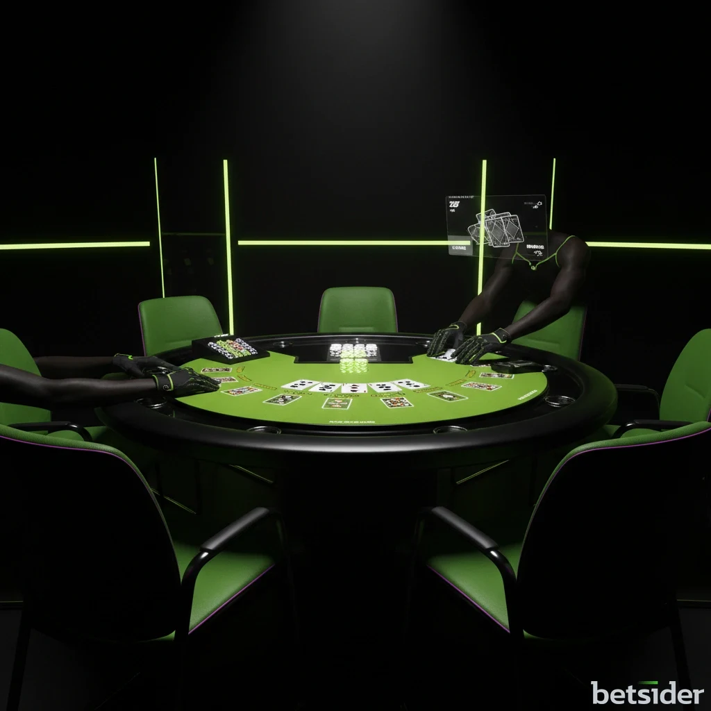 Tavolo di blackjack del casino Betsider con carte e fiches per i giocatori in Italia