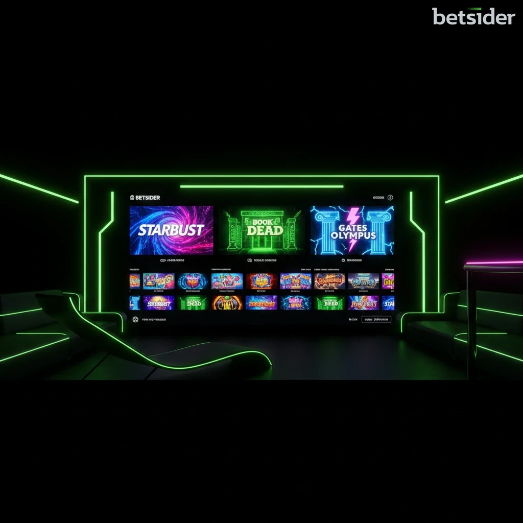 Schermata della lobby del casinò di Betsider con una selezione di slot machine popolari.